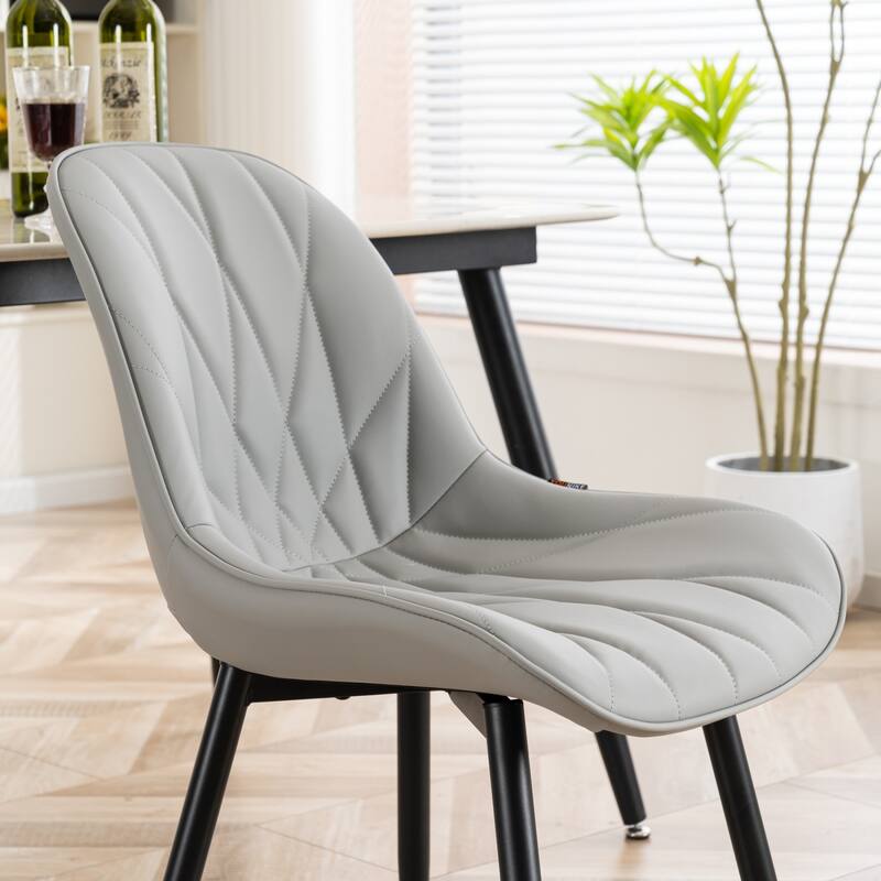 Modern Dining Chairs Set of 2 with Curved Backrest