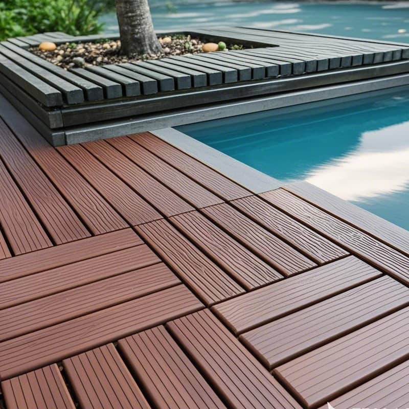 44-Pack 12"x12" Waterproof Tile Flooring - Ideal for Indoor and Outdoor Patios, Poolsides, Balconies and Backyards