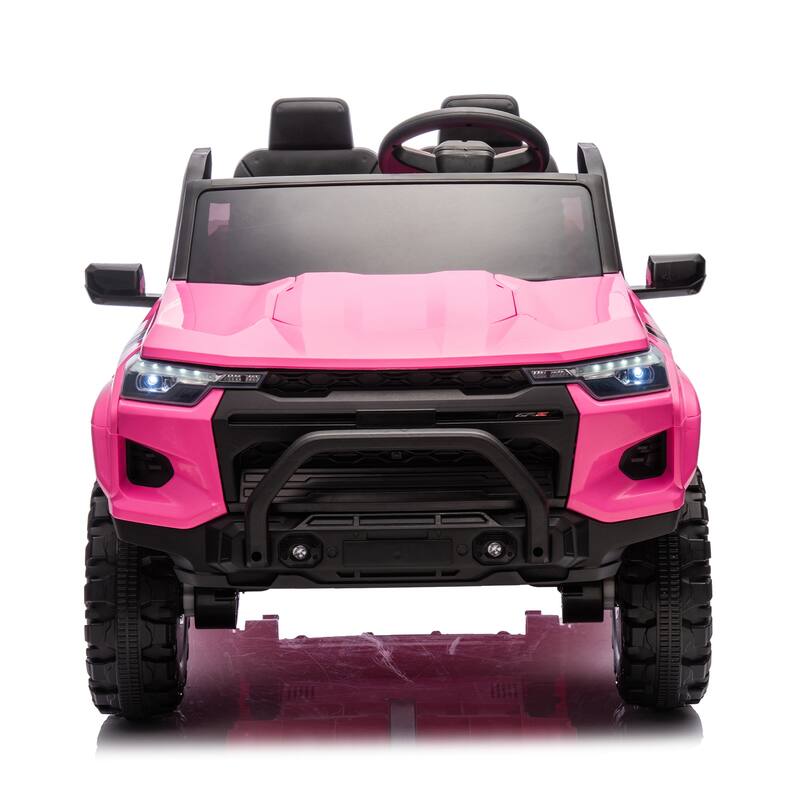 Remote Control Pickup Truck with Trunk Storage, Electric Pickup Truck for Kids with USB, Ride on Car with Bluetooth, Rose Red
