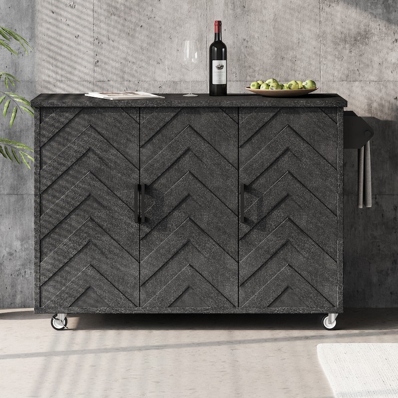51.2"W Ash Veneer Solid Wood Handwoven Kitchen Island With Drop Leaf(no include stool)