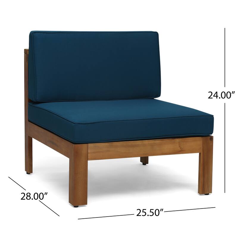 3 Piece Outdoor L-Shape Sofa Set, All-Weather Acacia Wood Conversation Furniture Set with Ottoman and Coffee Table