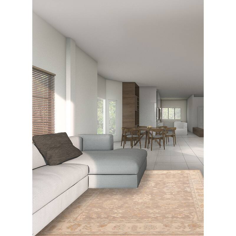 ECARPETGALLERY Hand-knotted Modern Oushak Grey Wool Rug - 8'7 x 11'10