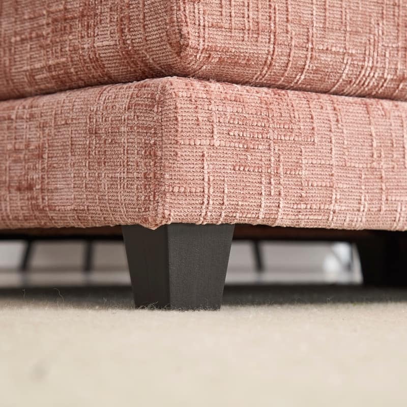 76.77" Chenille Upholstered Sofa with 2 Ottomans