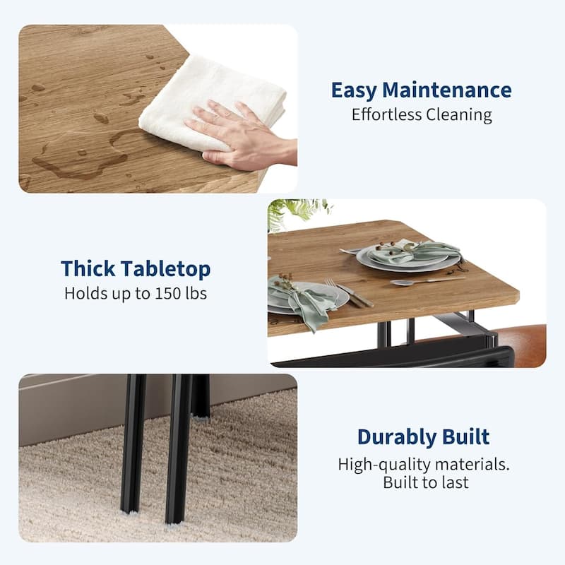 Kitchen Dining Table Set for 4 with Chairs for Kitchen Room and Small Spaces