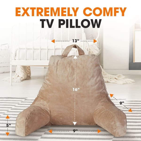 dimension image slide 6 of 10, Cheer Collection Kids Memory Foam TV And Reading Pillow