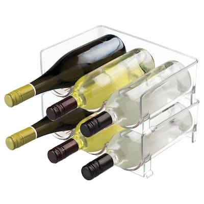 OnDisplay Stackable Acrylic Wine/Water Bottle Rack – Countertop Fridge Storage Organizer