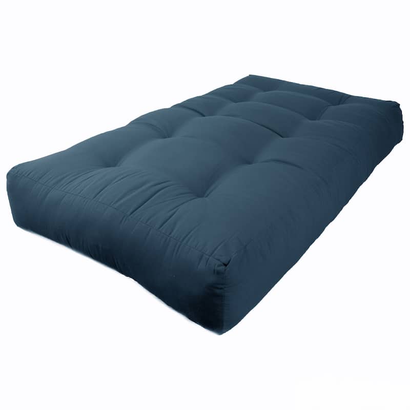 10-inch Thick Twill Futon Mattress (Twin, Full, or Queen) - Indigo - Twin