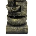 Sunnydaze Ancient Cascading Bowls Outdoor Water Fountain, 33 Inches ...