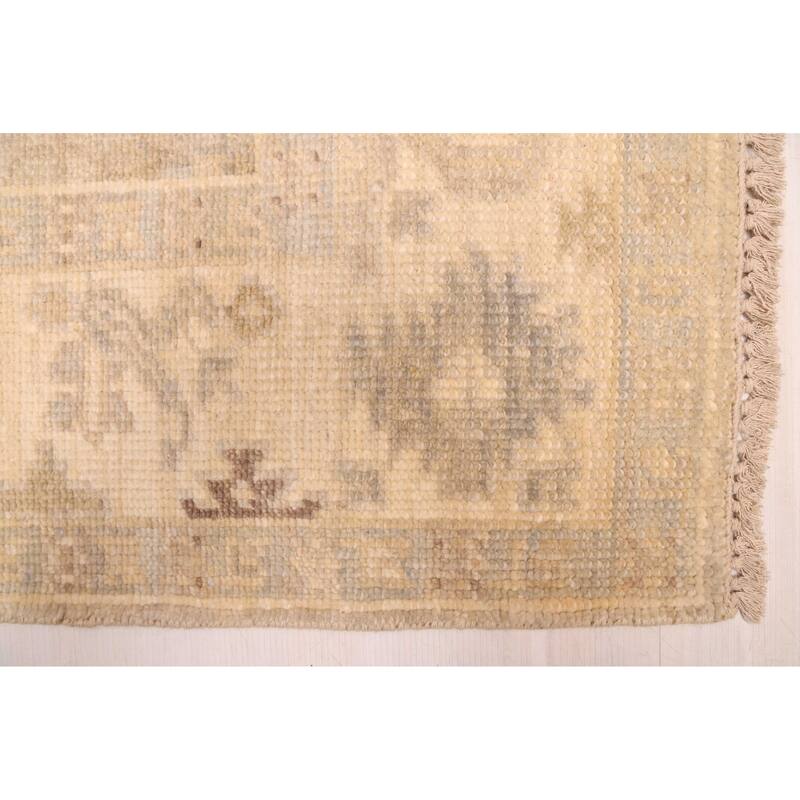 ECARPETGALLERY Hand-knotted Kavya Oushak Light Grey Wool Rug - 5'10 x 9'1