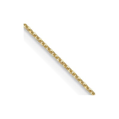 Curata 10k Yellow Gold 0.6mm Diamond Cut Cable Chain Necklace for Women