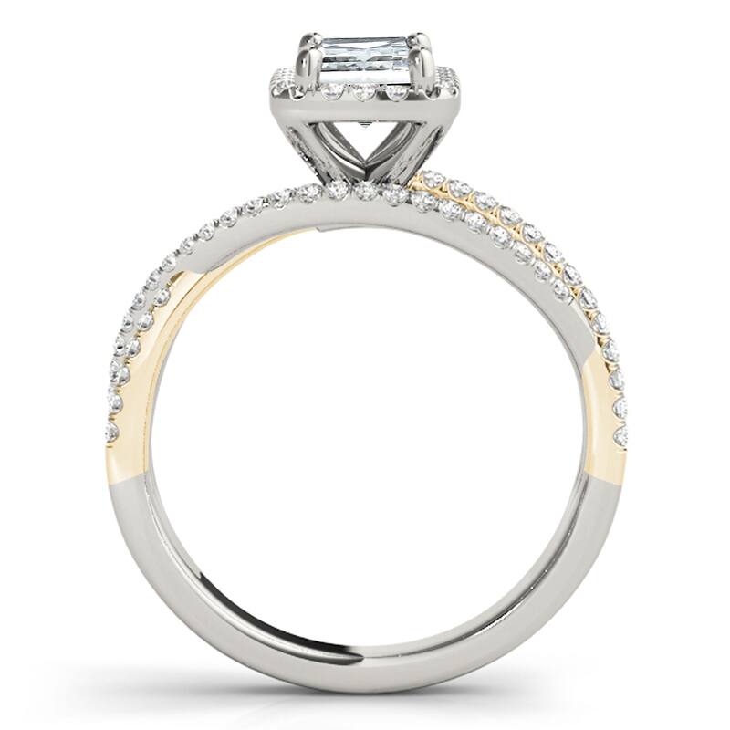 Auriya 14k Yellow Gold Lab Grown Emerald Diamond Halo Engagement Ring 0.50 to 5.00 ct. tw. (F-G VS)