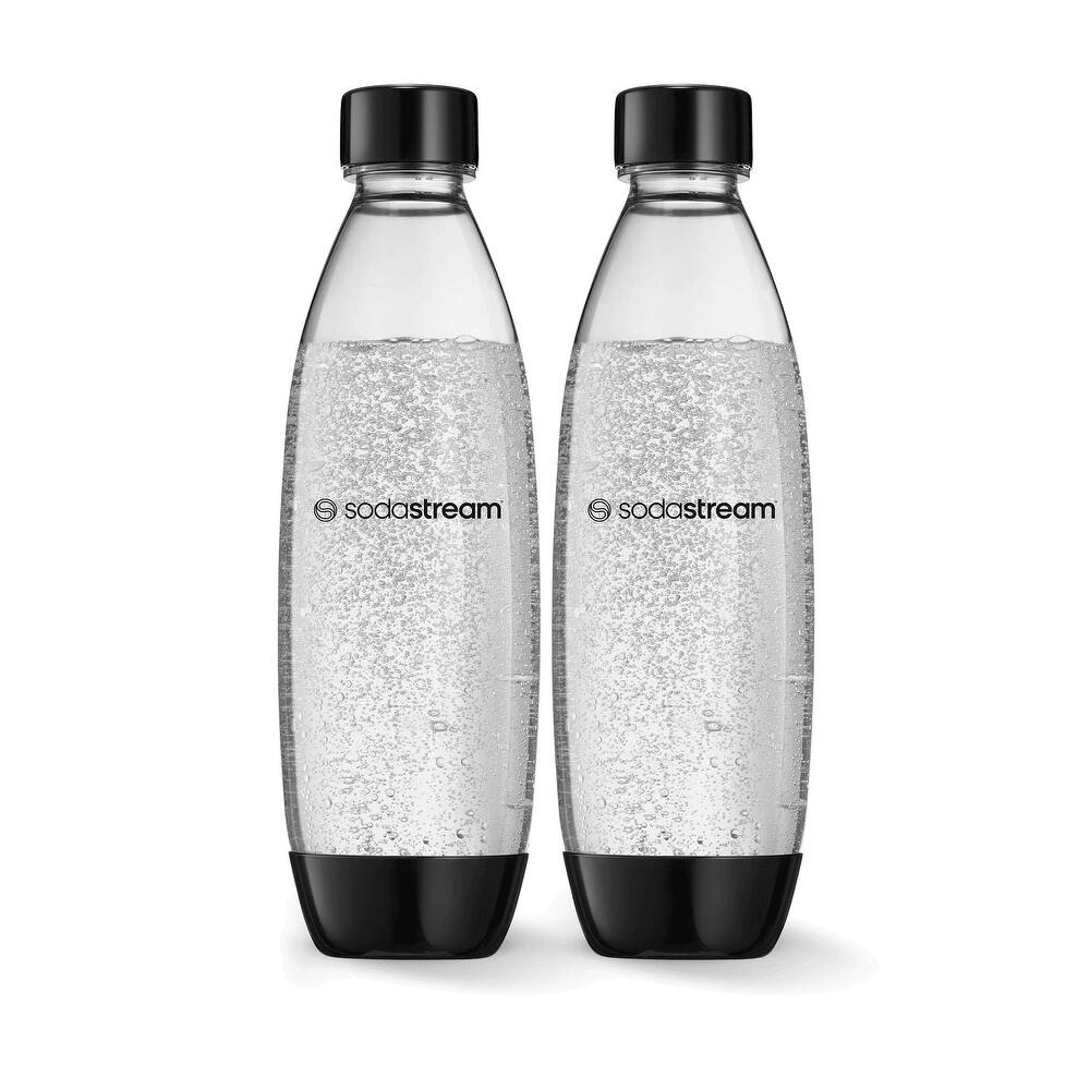 SodaStream® Black 1 Liter Slim Bottle Twinpack - DISHWASHER SAFE