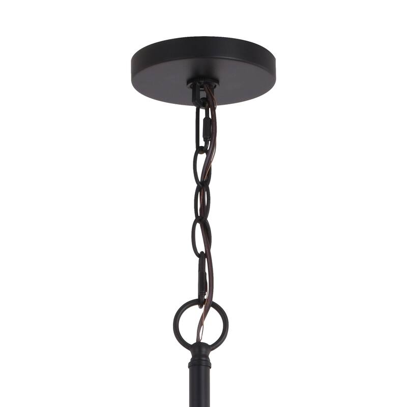 Estelle 26.75-in Brass and Black Mid Century Modern 6 Light Globe Sputnik Hanging Ceiling Pendant Chandelier