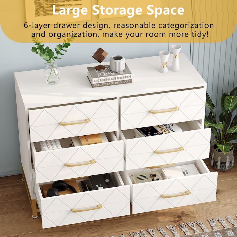 6/8 Drawer Dresser for Bedroom, Large Modern Storage Chest for Closet