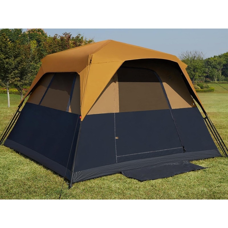 6 Person Blackout Camping Tent Instant Cabin Tents for Family with Rainfly Easy Setup Water Resistant N A Blue