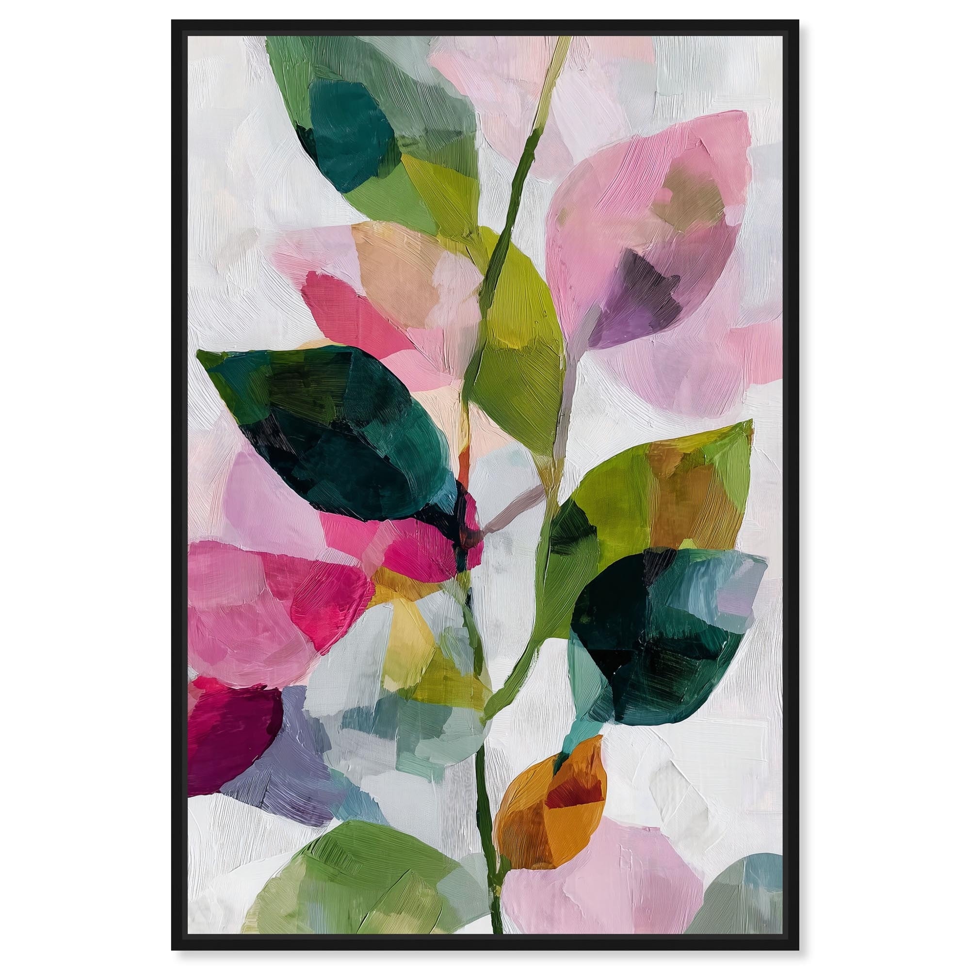 Vibrant Leaves III Pink Palm Wall Art Canvas Print by Art Remedy