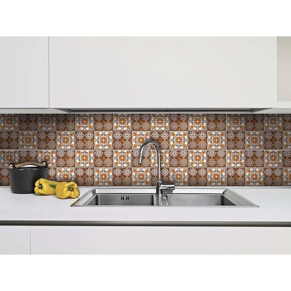 slide 1 of 2, Bella Terra Peel And Stick Removable Tiles 4"W x 0.1"D x 4"H