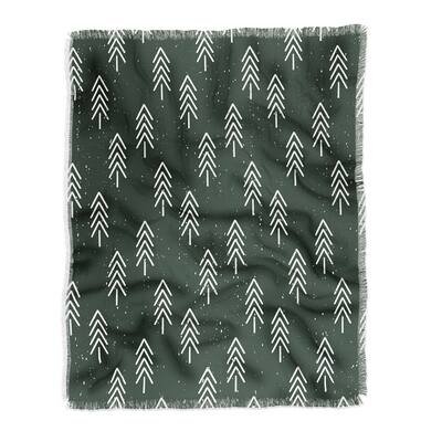 Coastl Studio Pine Trees Olive Made To Order Throw Blanket