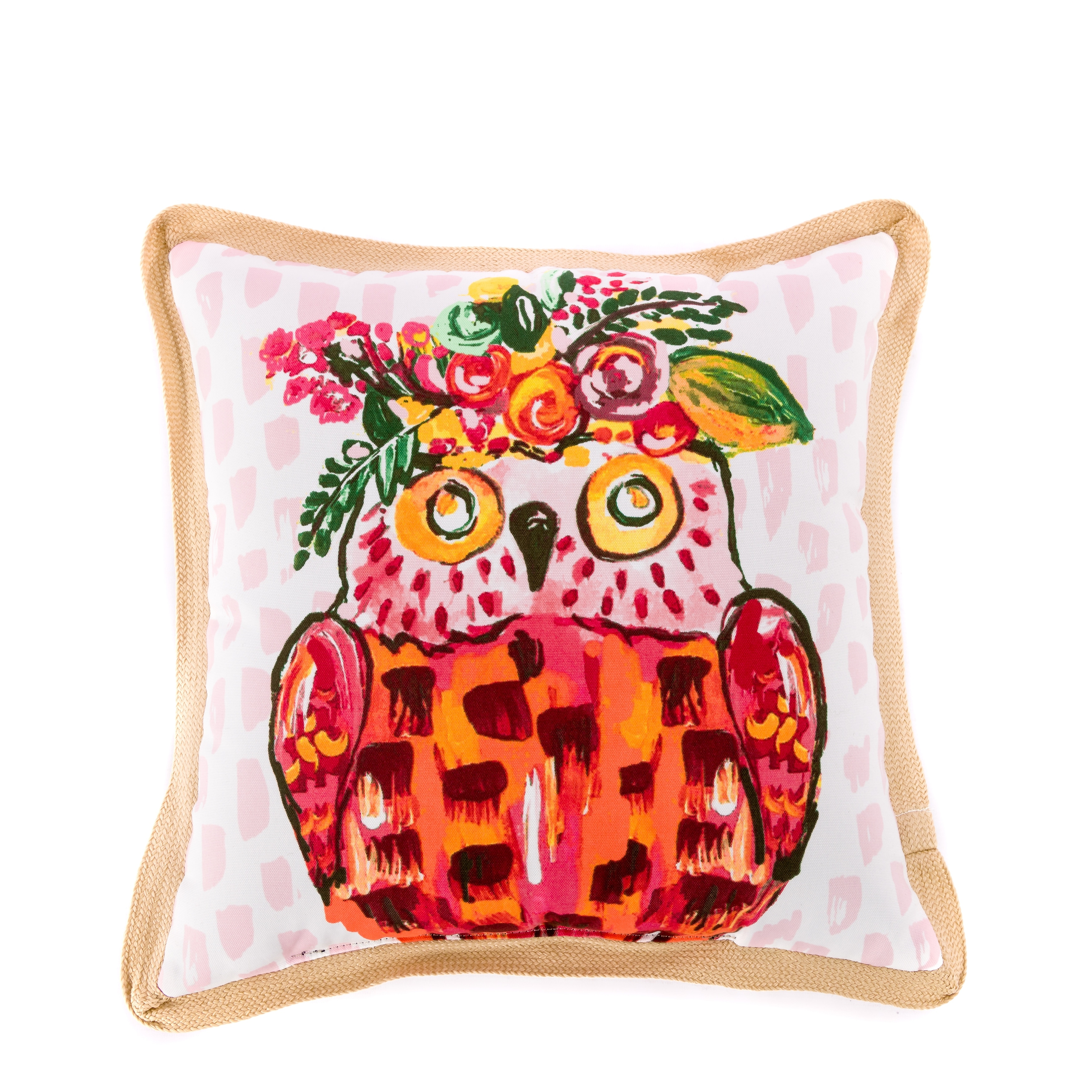 sequin owl pillow