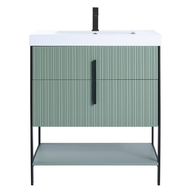 Fine Fixtures Serenity Modern Bathroom Vanity with White Gel Acrylic Top