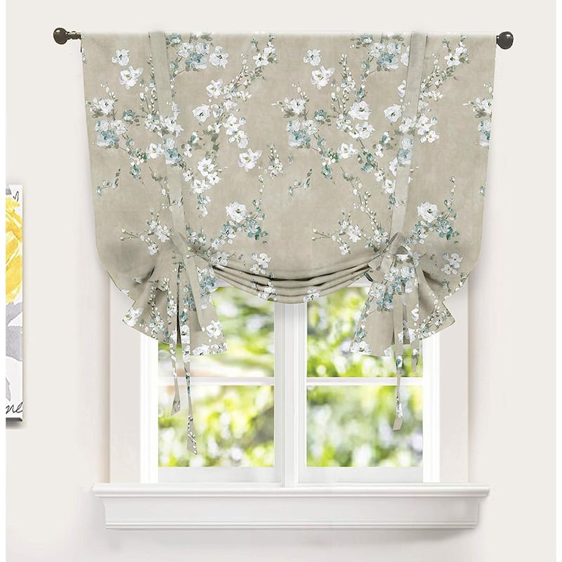 DriftAway Mackenzie Blossom Floral Pattern Printed Tie-up Shade - Grey