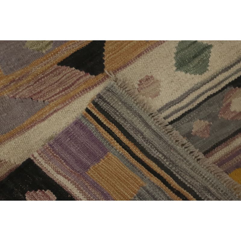 Hand Woven Oriental 100% Wool Carpet Southwestern Tribal Multi-Colored Kilim Runner Rug - 5' 9'' X 2' 0''