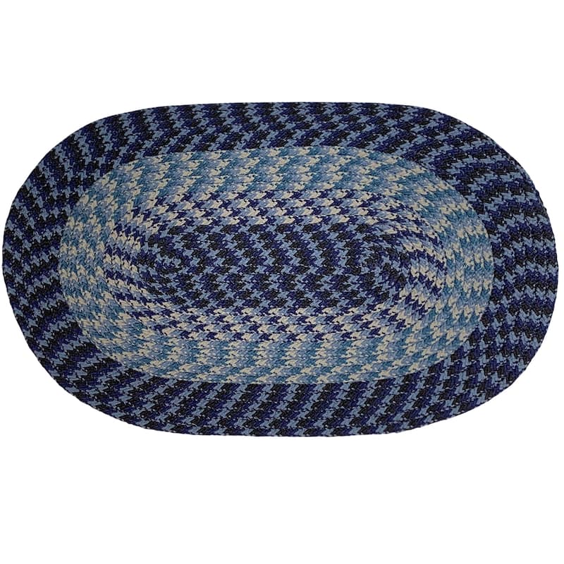 Better Trends Alpine Braid Collection Durable Indoor Area Utility Rug 100% Polypropylene in Vibrant Colors. - 4' x 6' Oval - Blue