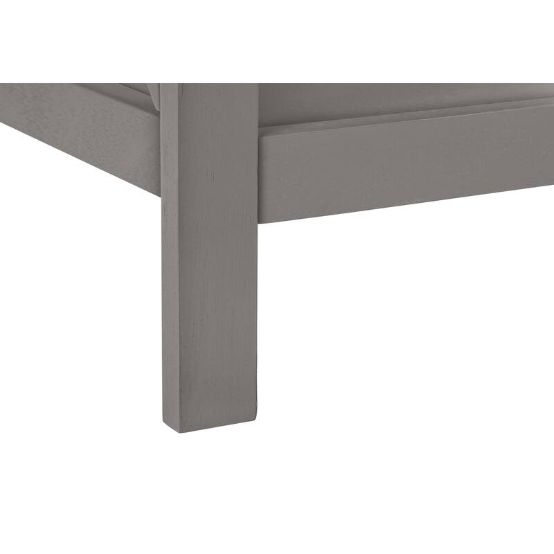 Accent Table, End, Side Table, 2 Tier, Bedroom, Nightstand, Lamp, Storage Drawer, Antique Grey Veneer, Transitional