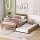 preview thumbnail 41 of 58, Twin Size Platform Bed Rounded Corners Bed Frame with 2 Drawers or Trundle for Boys Girls, Simple Kids Bed No Box Spring Needed