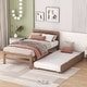 preview thumbnail 18 of 23, Twin Size Platform Bed w/Trundle & Headboard, Twin Bed Frame for Kids Walnut - Twin