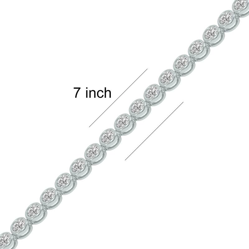 Marquee 5 Carat TW Bezel Set Lab Grown Diamond Bracelet in 14K White Gold