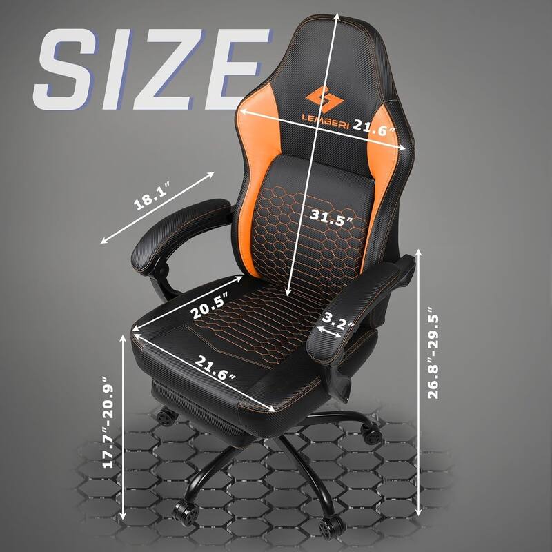 Bossin Gaming Chairs with Footrest, Big and Tall Chair 400 Capacity, Racing Style Computer Chair with Ergonomic Lumbar Support