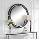 preview thumbnail 3 of 4, Quadrant Beveled Round Wall Mirror - 46" - Black