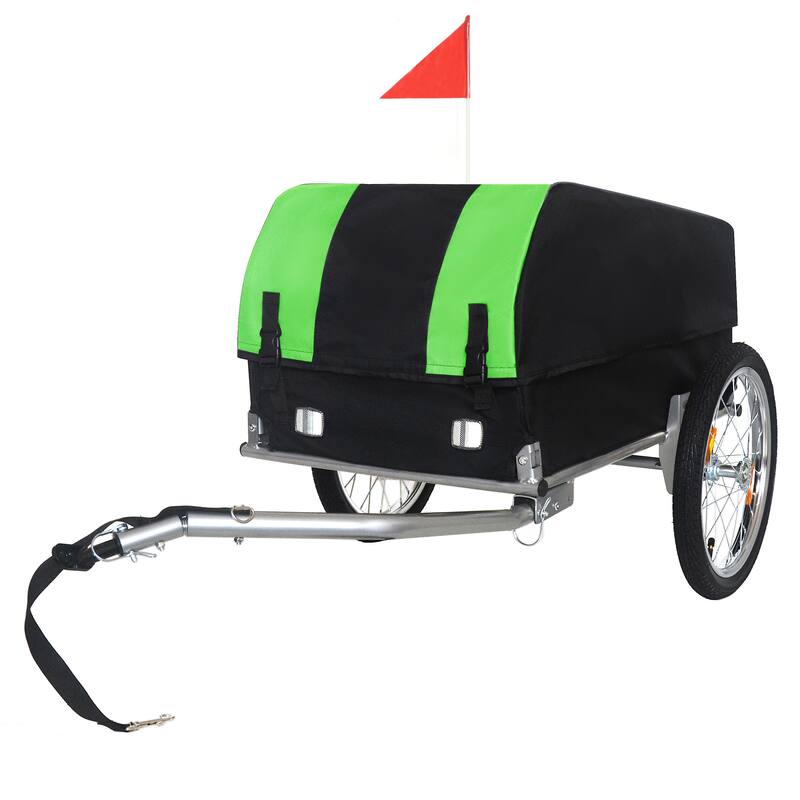 88 lbs Capacity Heavy-Duty Bike Cargo Trailer with Removable Waterproof Cover, 16" All-Terrain Wheels & Foldable Design