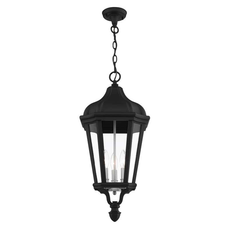 Livex Lighting 3-light Black Outdoor Pendant Lantern, 76193-14 - 11" DIA x 25" H