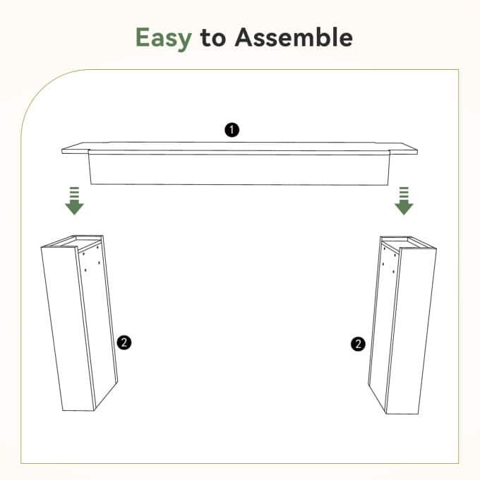 63-inch Solid Wood Console Table, Farmhouse Long Entryway Table