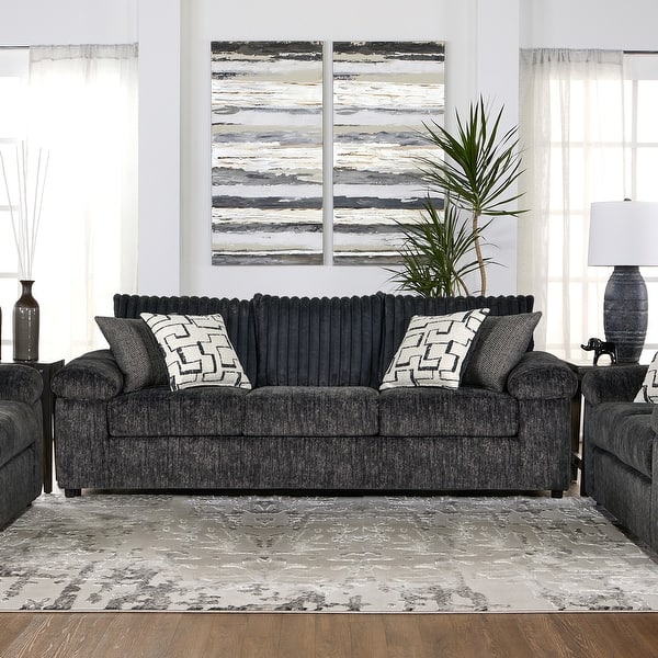 Roundhill Furniture Nason Wide Wale Corduroy Sofa and Loveseat Set