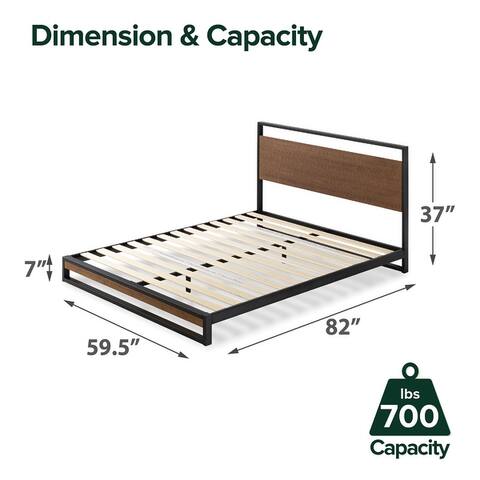 Priage by ZINUS Bamboo and Metal Platform Bed Frame