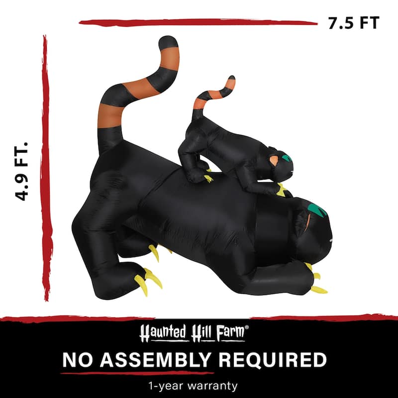 Haunted Hill Farm 5-ft. Prelit Inflatable Black Cat Trio