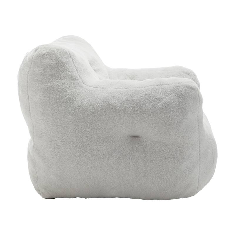 GDFStudio - Teddy Fabric 37" Deep Seat Bean Bag Chair with Armrests