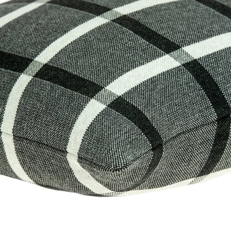 20” Iron Gray and Black Transitional Striped Knitted Square Throw Pillow