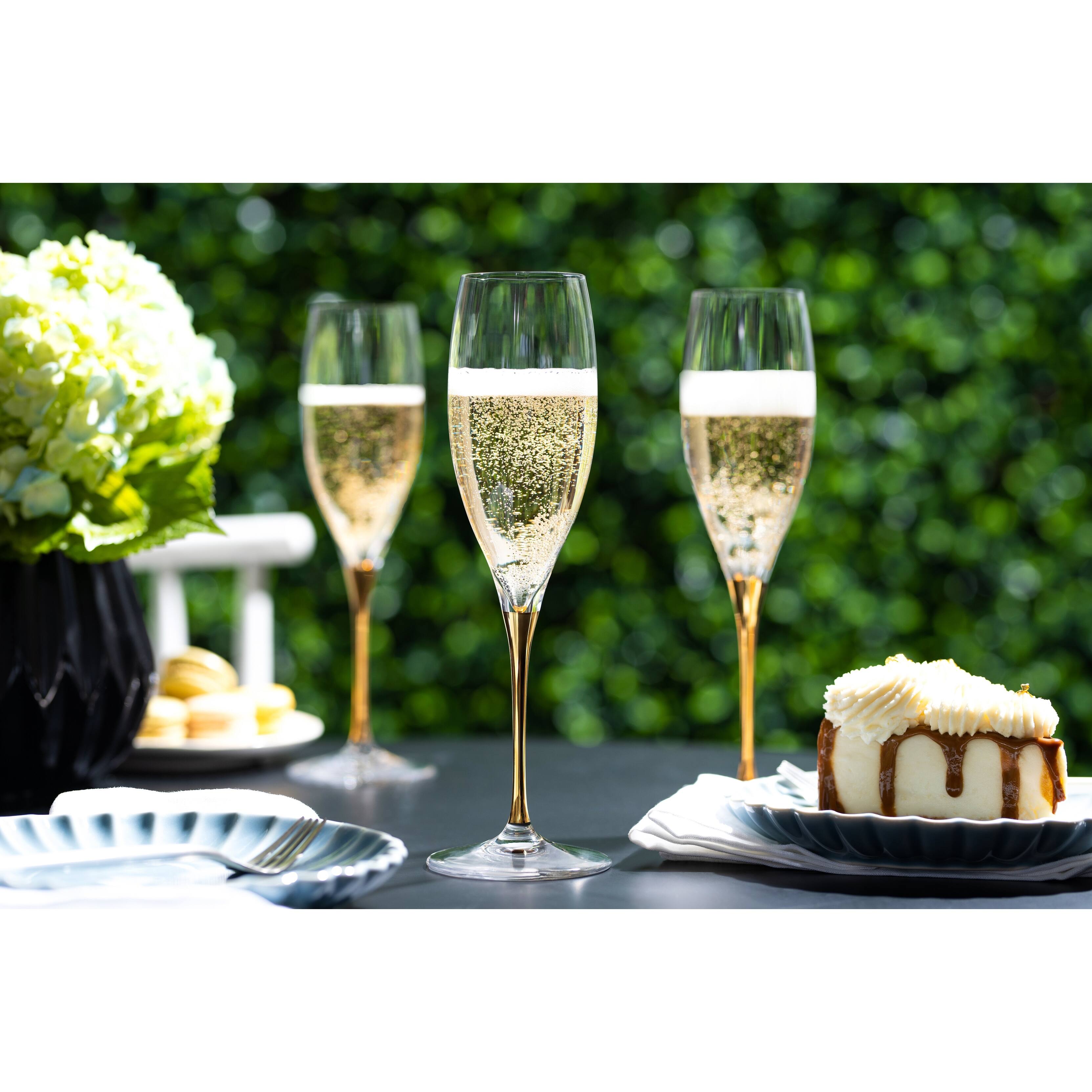 Majestic Gifts European Glass Toasting FlutesGold Stem11OzSet/6 Bed Bath & Beyond 37151363