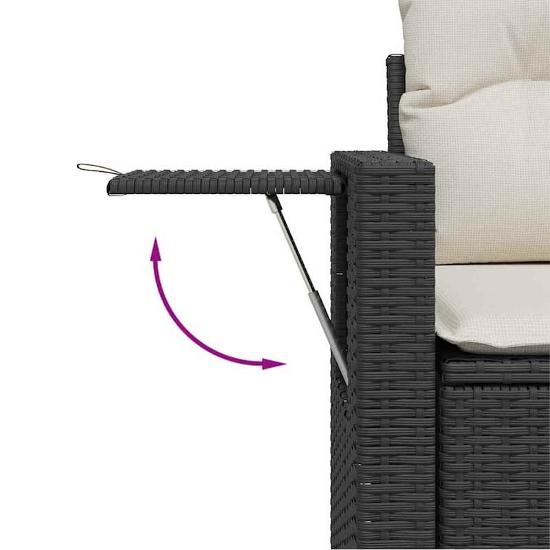 vidaXL Patio Sofa Set with Cushions Outdoor Furniture 6 Piece Poly Rattan