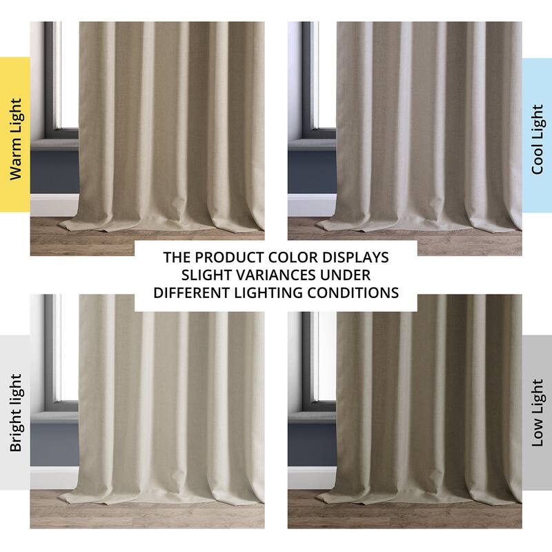 Exclusive Fabrics Italian Faux Linen Room Darkening Curtains (1 Panel) - Sophisticated Drapery for Versatile Décor