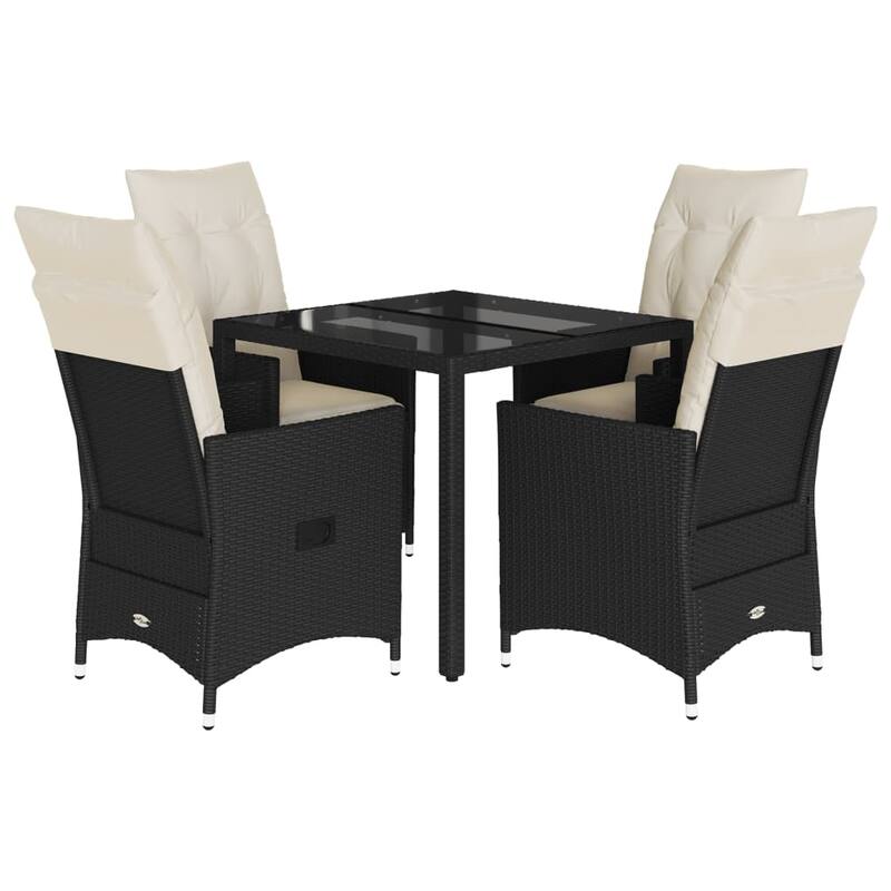 vidaXL Garden Dining Set Black, Cream White - 23.2 x 22.0 x 36.2