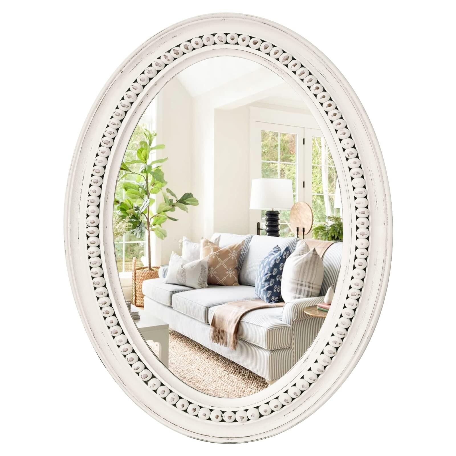 Oval rustic mirror discount