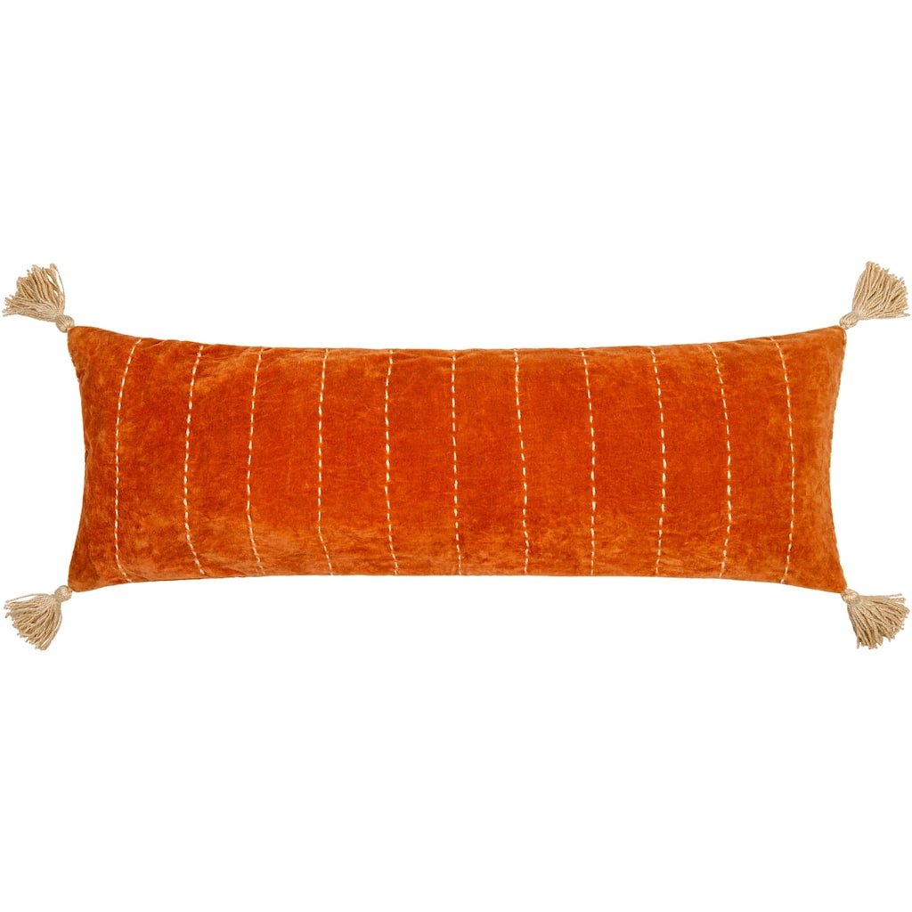 Lexy Thin Stripe Bright Lumbar Pillow with Corner Tassels