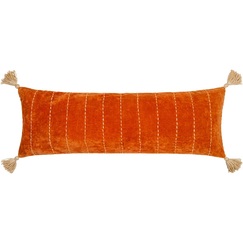 Lexy Thin Stripe Bright Lumbar Pillow with Corner Tassels