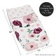 preview thumbnail 5 of 4, Burgundy and Pink Watercolor Floral Girl Changing Pad Cover - Blush Maroon Wine Rose Green White Shabby Chic Flower Farmhouse