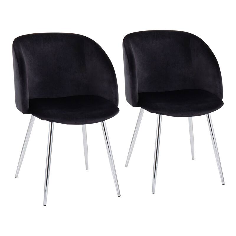 Silver Orchid Harding Upholstered Dining Chairs (Set of 2) - Black/Chrome